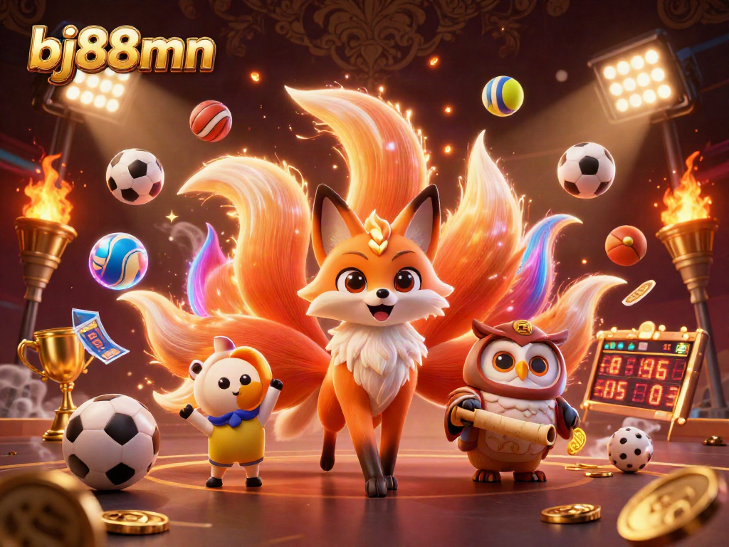Engage in thrilling sports betting action at bj88mn with vibrant cartoon characters and dynamic elements