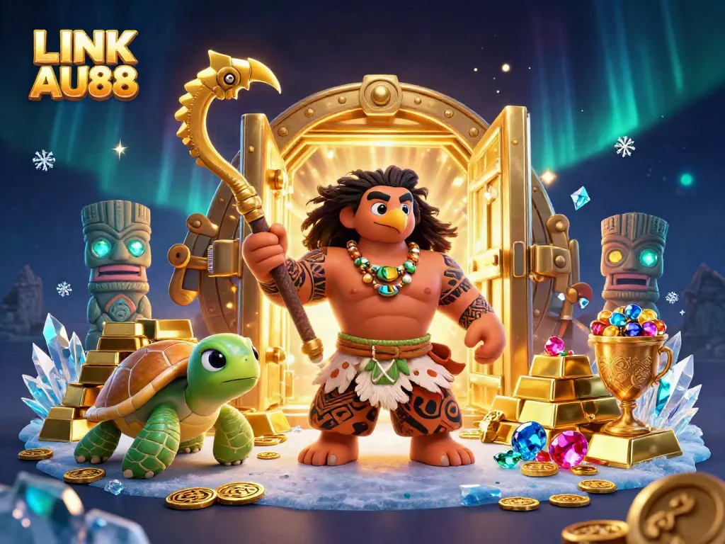 Experience the excitement at LINK AU88 with vibrant casino action featuring a demigod and treasures!