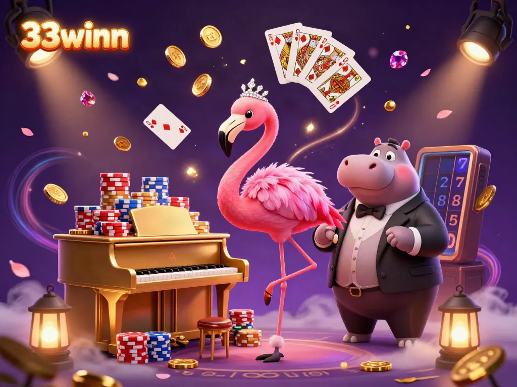 Experience vibrant entertainment at 33winn with a dazzling casino scene showcasing the excitement of gaming.