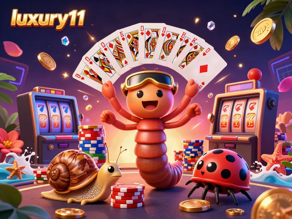 Experience the excitement of luxury111 with a dynamic casino scene featuring a multitasking millipede dealer.