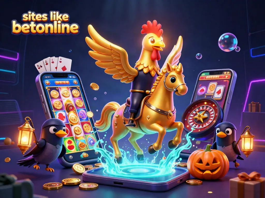 Experience the thrill of winning with sites like betonline, as golden characters illuminate the casino world.