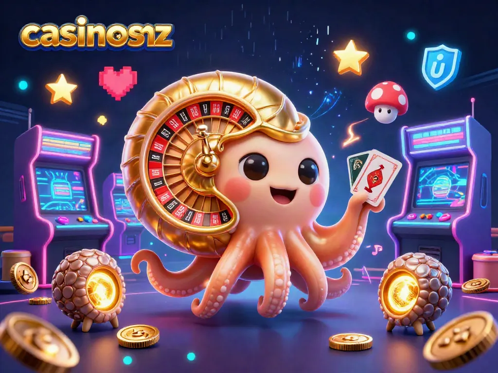 Spin the roulette with casinosnz's vibrant gaming illustration, featuring a giant nautilus and dynamic casino elements.