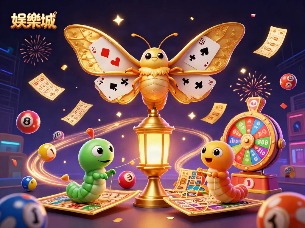 娛樂城盛大的優惠活動場景，色彩繽紛的遊戲元素與主題滿載趣味。