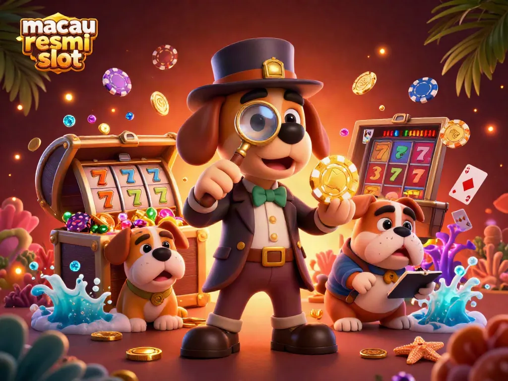 Bermain di situs slot Macau resmi dengan karakter lucu mencari harta karun di lautan.