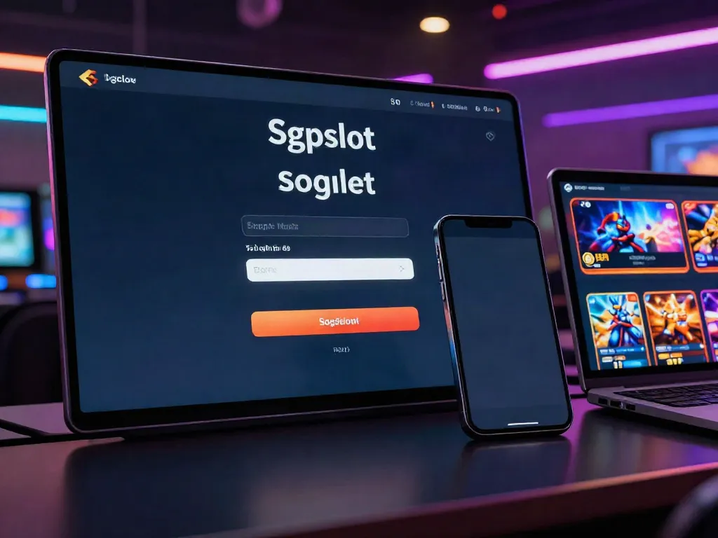 sgpslot login interface displayed on devices in an engaging online gaming atmosphere