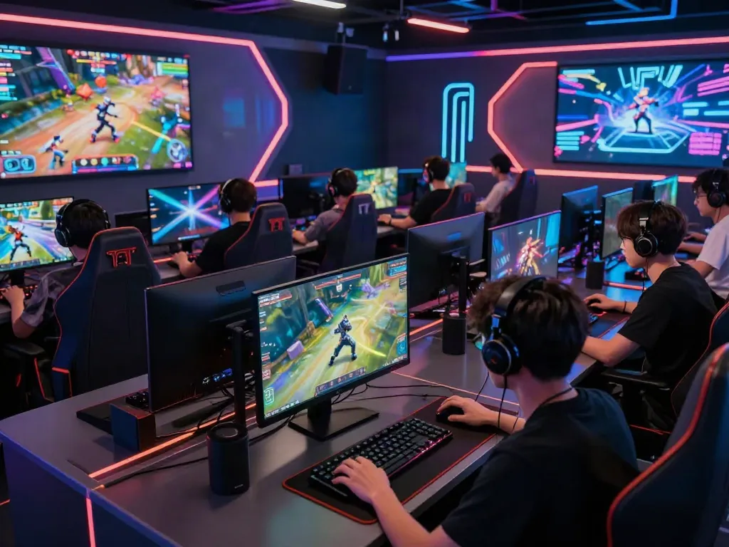 Exciting luxury111 online gaming lobby filled with players immersed in competitive gaming.