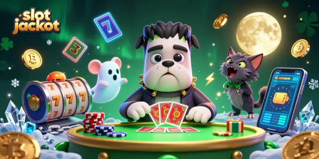 Spin the reels for a thrilling slot jackpot experience with vibrant characters and dynamic casino elements.