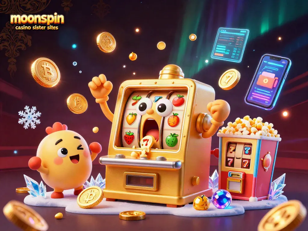 Experience excitement with moonspin casino sister sites showcasing lively slot machines and vibrant game elements.