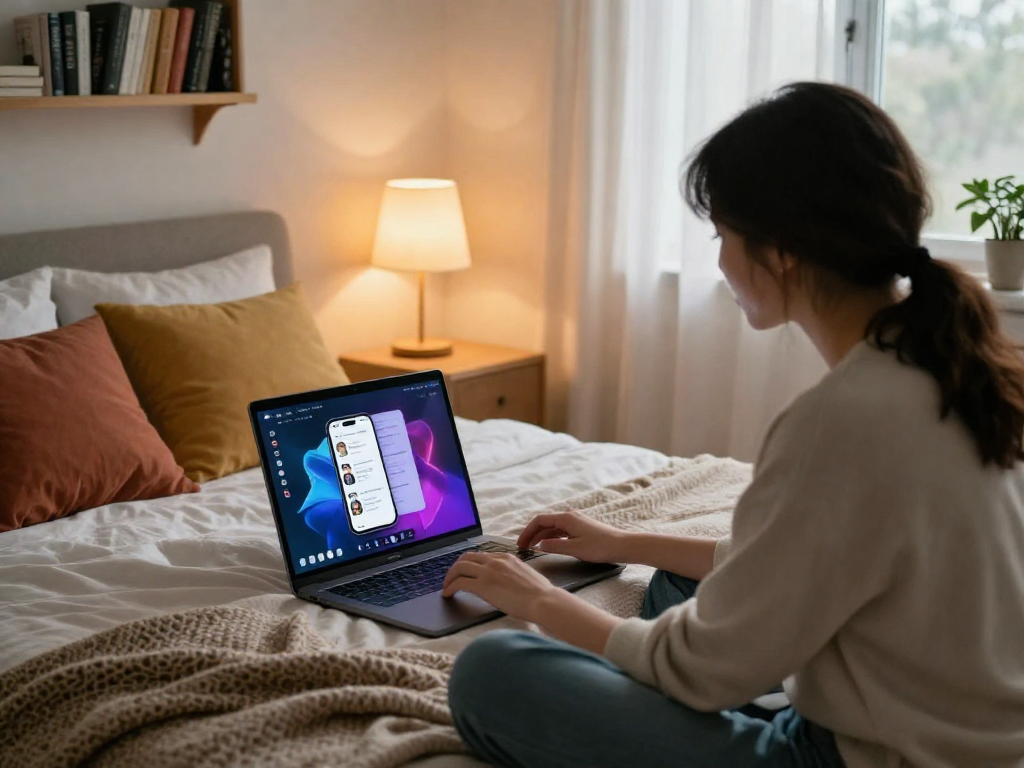 Engaging ai chat porn experience in a cozy bedroom