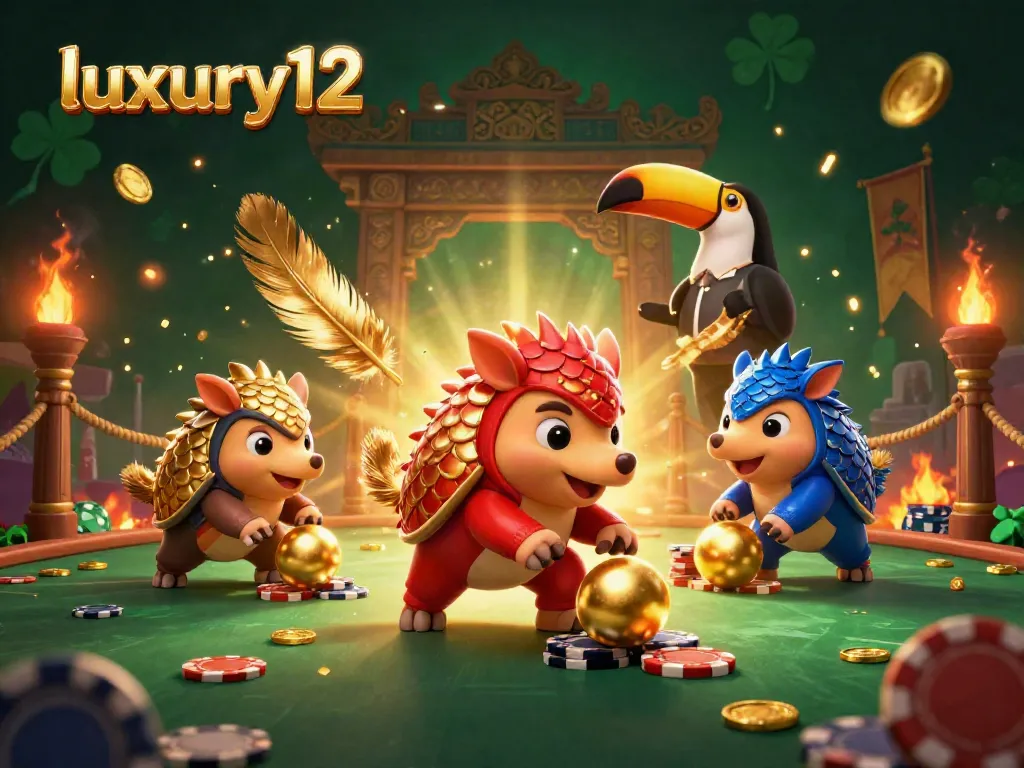 Experience the thrill of gaming with luxury12 as rival pangolins roll through poker chips.