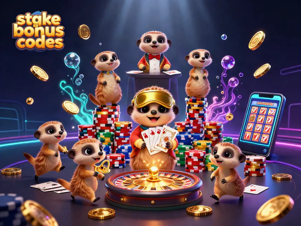 Experience exciting casino fun with Stake.us bonus codes while meerkats sneak chips!