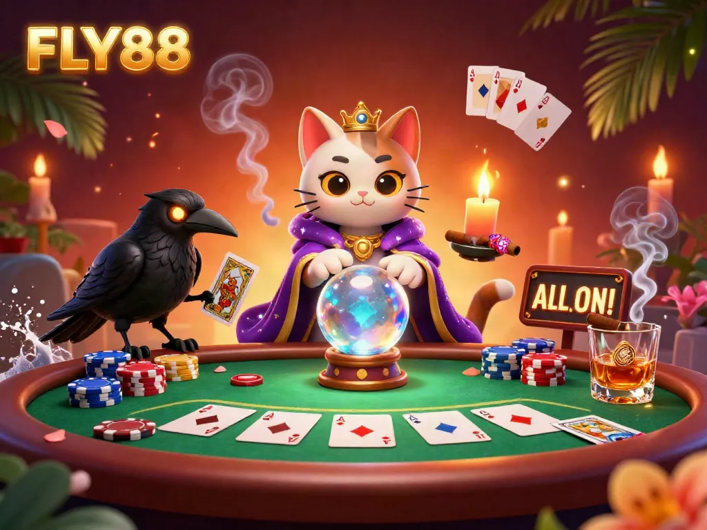 Play and win with FLY88 at vibrant poker games featuring mystic characters and rich elements.